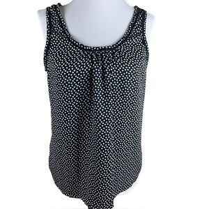 Ann Taylor Loft Women’s Tank Top Blouse in black with white heart print M